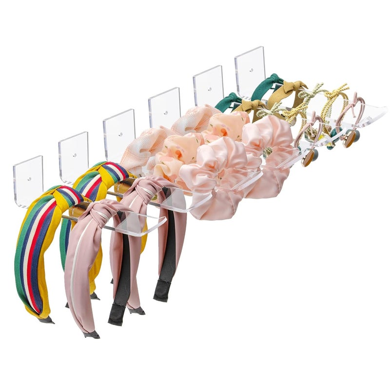 Bigfety Acrylic Headband Holder Wall, 6 Pack Clear Hanging Headband Organizer Storage for Girls Women - Image 1